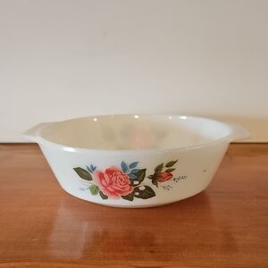 Vintage Pyrex JAJ England Milkglass Casserole Dish